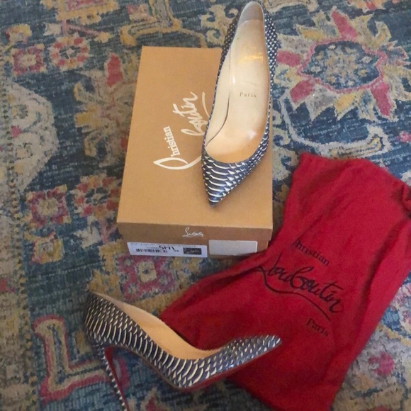 Christian Louboutin 100 Watersnake rocaille heels - Picture 2 of 6